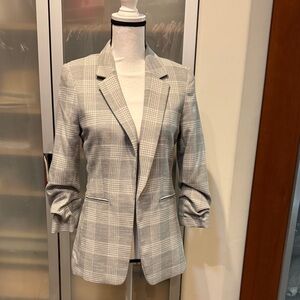 H&M Light Gray Checkered Blazer